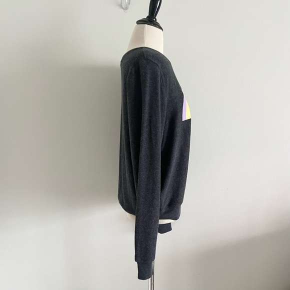 Wildfox Over the Rainbow Pullover Sweater Clean Black (Dark Gray) Sz M NWT - Picture 3 of 6